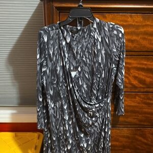 Talbots Black and White Long Sleeve Dress